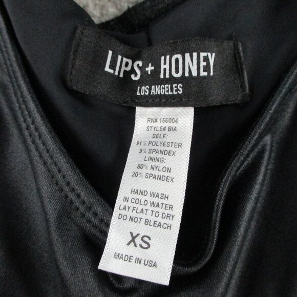 Lips + Honey Flare Pants Womens XS Bia Cut Out Faux Leather Black Slit Hem - Picture 6 of 10